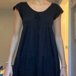 See You Monday Black Babydoll Dress